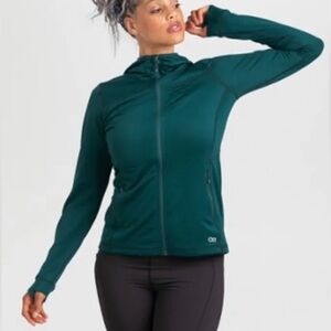 🆕 Outdoor Research Vigor Full-Zip Hoodie - color Treeline. Size Large